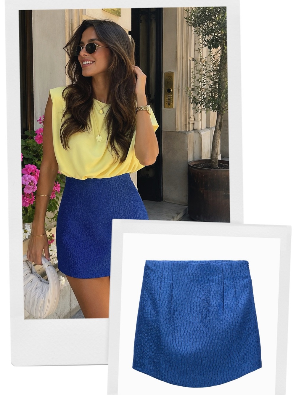 ZARA textured weave mini skirt